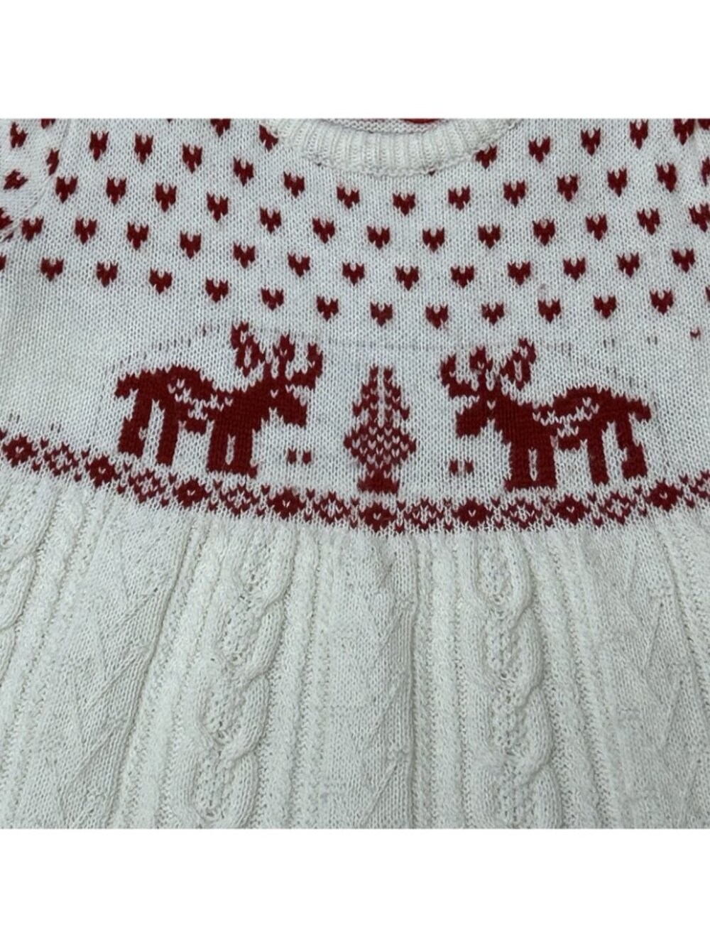 2hip Christmas sweater dress reindeer snowflake fair isle Grils 6X Cross Stitch - Picture 2 of 7